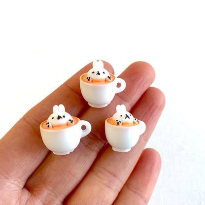 Kawaii Bunny Cappuccino froth Cup charms Bento box - Blacksparrowuk