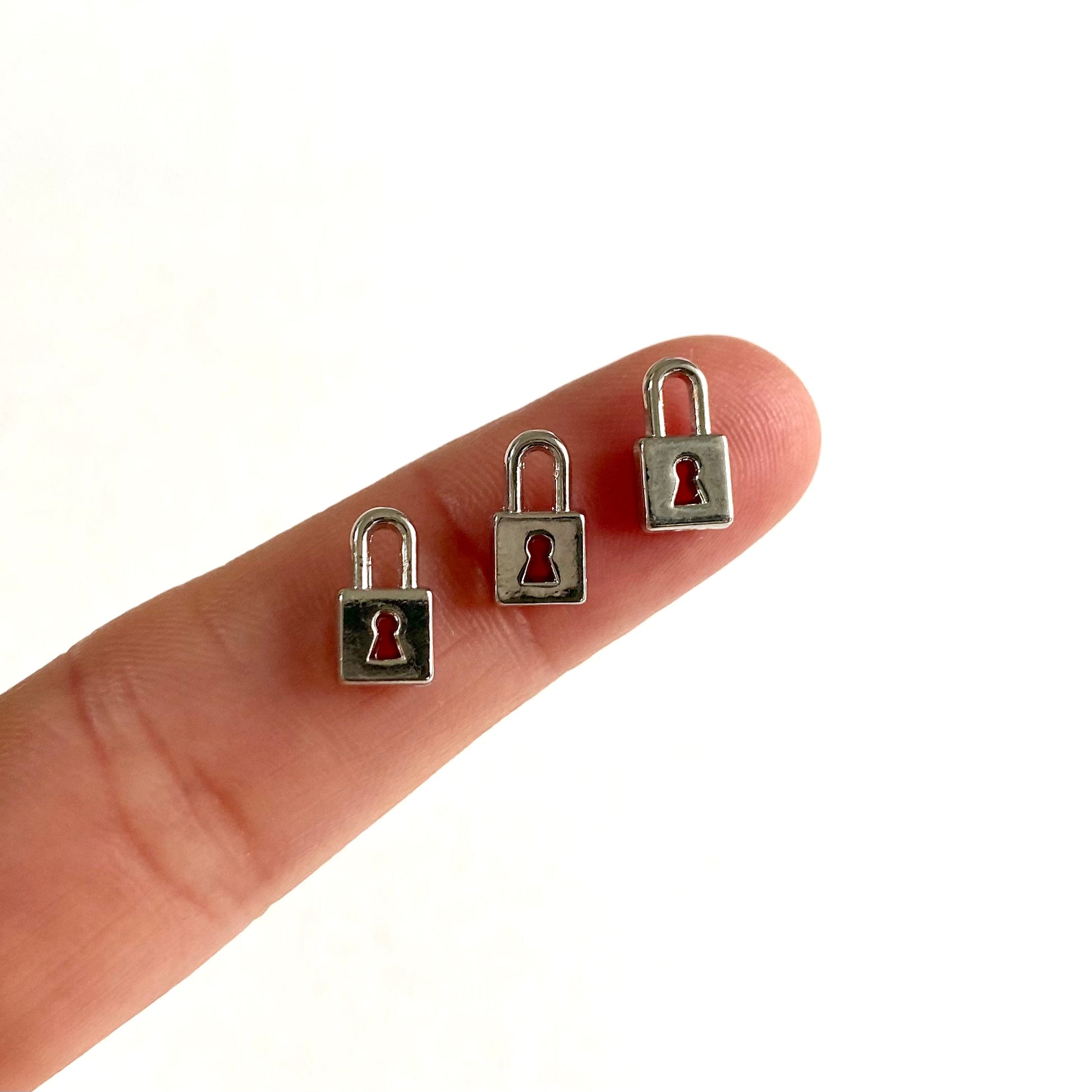 Mini Lock Charm Tiny padlock charms 5mm metal Miniature key lock pendant