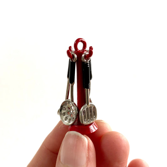 Dollhouse kitchen miniature Utensil set 4pcs metal 1/16 scale - Blacksparrowuk