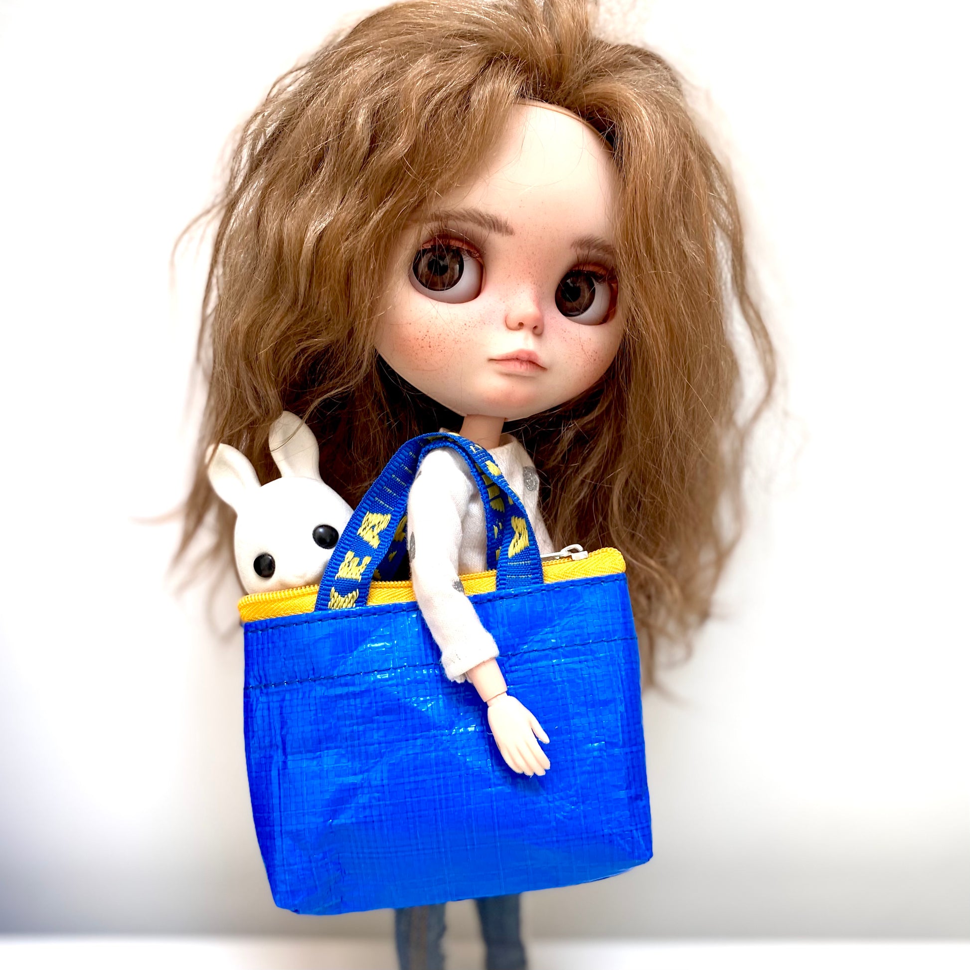 Dollhouse Miniature Shopping tote bag 1/6 scale Blythe Barbie doll bag accessory - Blacksparrowuk