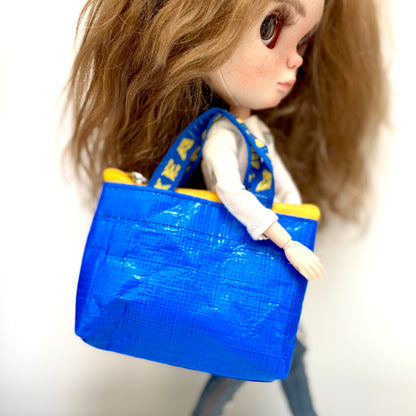 Dollhouse Miniature Shopping tote bag 1/6 scale Blythe Barbie doll bag accessory - Blacksparrowuk