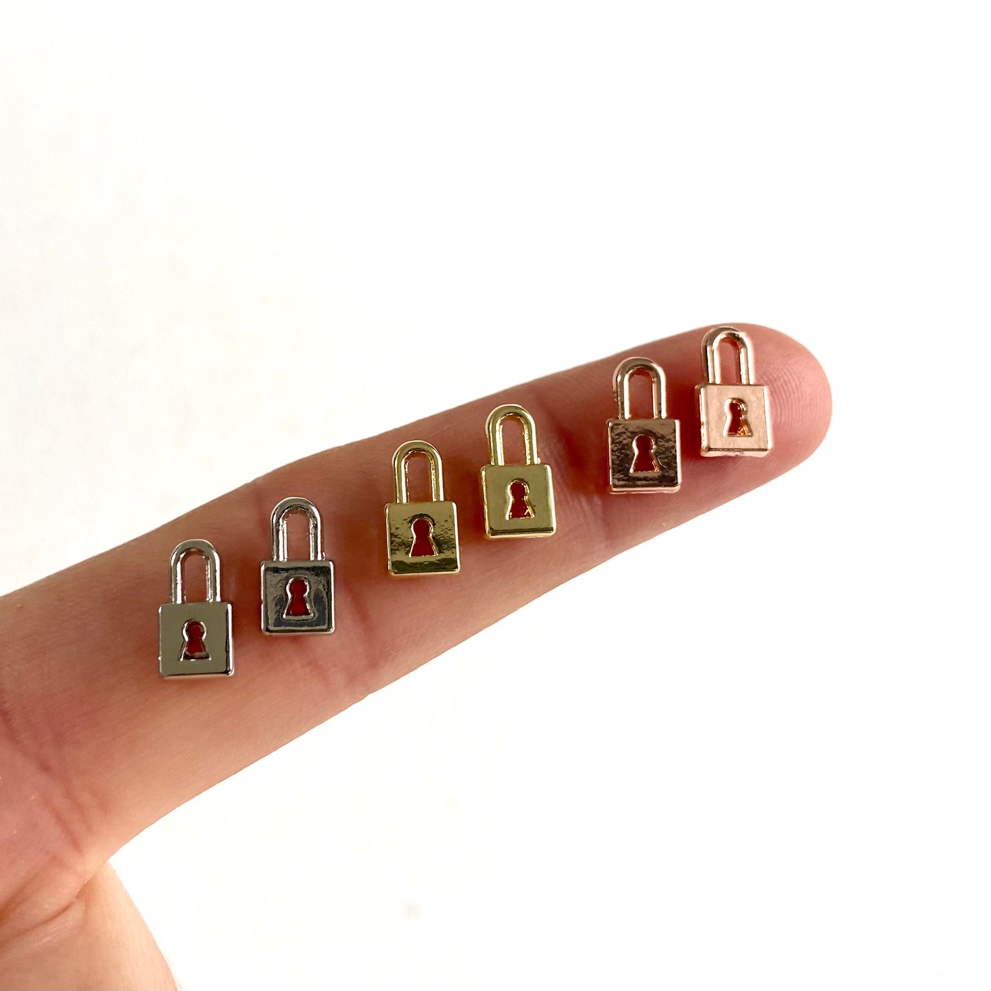 Mini Lock Charm Tiny padlock charms 5mm metal Miniature key lock pendant
