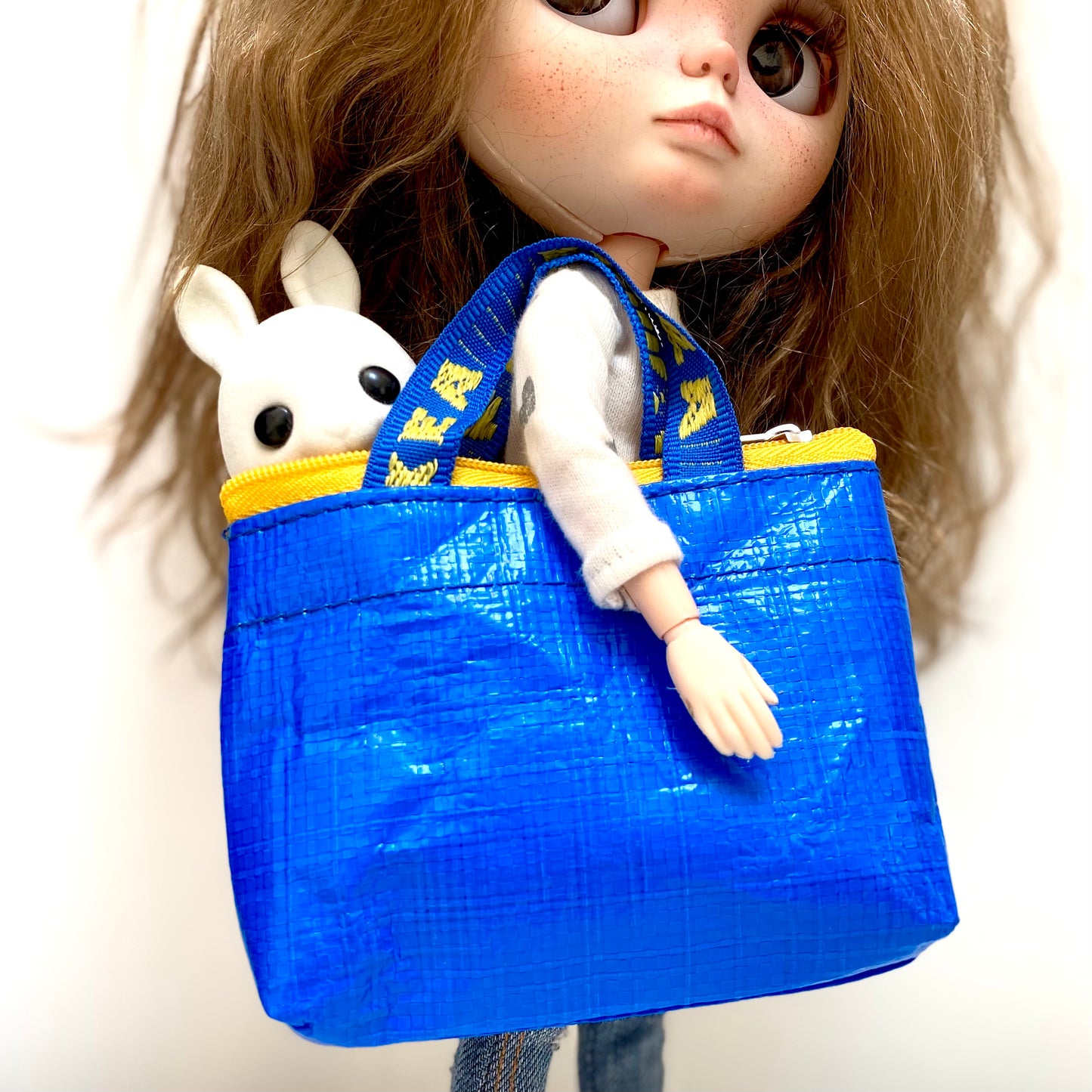 Dollhouse Miniature Shopping tote bag 1/6 scale Blythe Barbie doll bag accessory - Blacksparrowuk